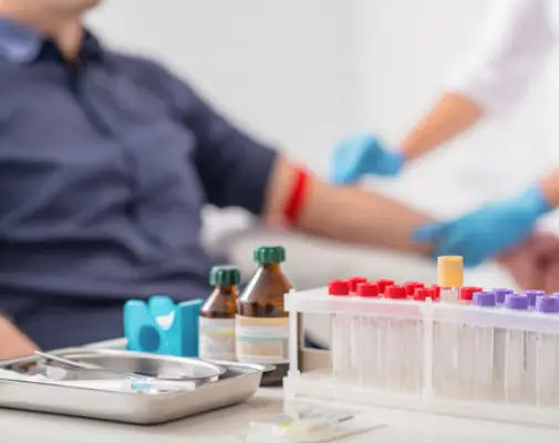 Diabetes screening and blood glucose testing at Satkriti Hospital